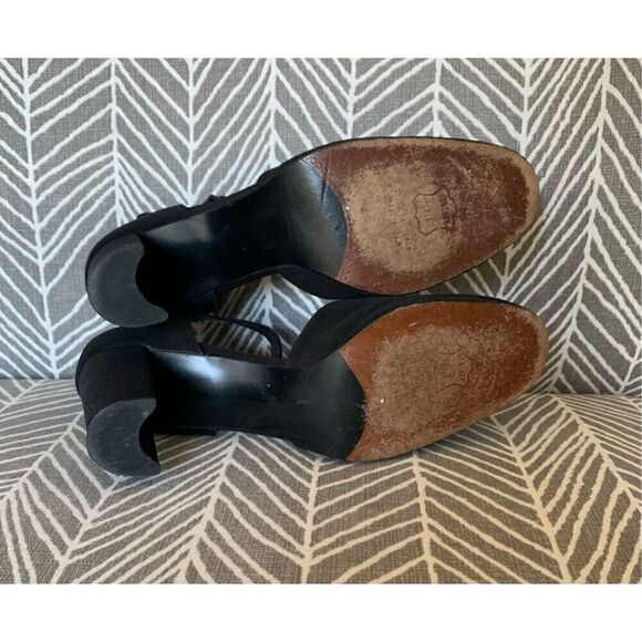 STUART WEITZMAN BLACK SATEEN ROUND TOE buckle DRESSY party PUMPS HEELS SHOES 7.5 - Picture 9 of 12